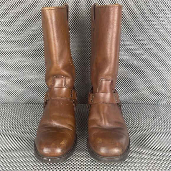 Double H Harness Boots Womens 11.5 Brown Leather Biker Motorcycle Western - Picture 5 of 15